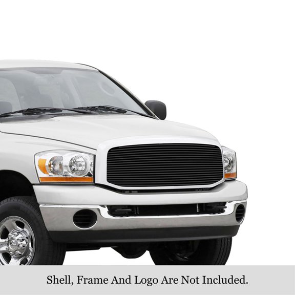 APS 2006-2008 Ram 1500 Black Stainless Steel Billet Grille 8x6 horizontal billet