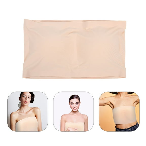 Pretyzoom 1Pcs Women Tube Top Stretchy Skin-color Anti-skid Easy to Wash Summer Style