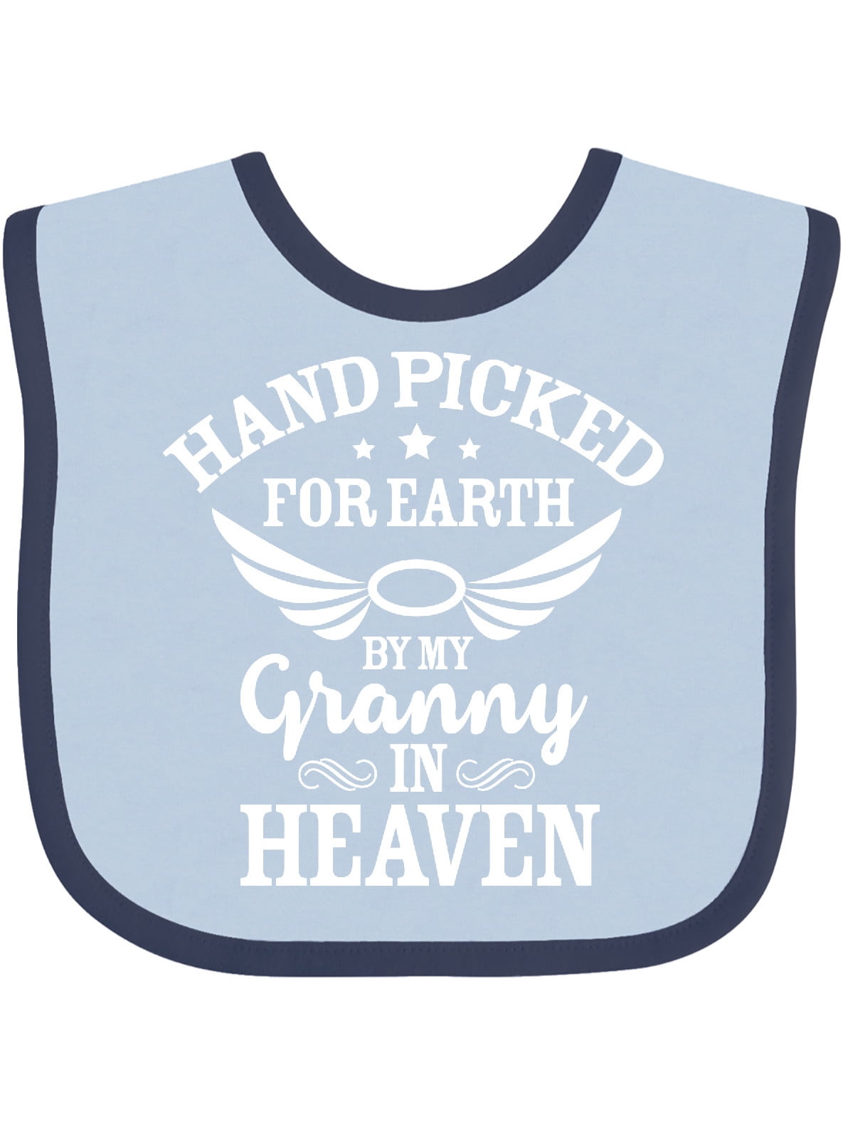 Handpicked Nanny In Heaven Embroidered Baby Bib Gift Rainbow Unisex 