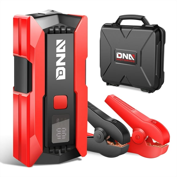 DNA Motoring TOOLS-00275 Universal Red 2000A Peak Amps Portable Power Bank Charger Car Battery Jump Starter Booster W/ LED Light