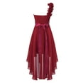 thumbnail image 6 of iiniim Girls One Shoulder Flowers Chiffon Wedding Bridesmaid High Low Dress Pageant Prom Evening Dress, 6 of 7