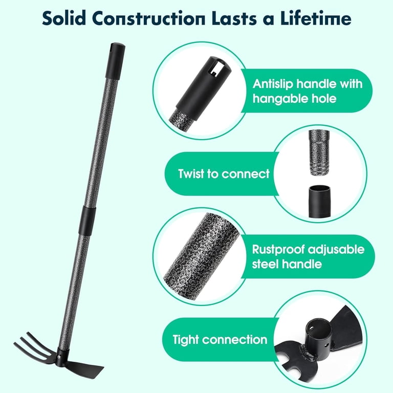 YeYeBest 2-in-1 Hoe and Cultivator, 31-Inch Adjustable photo 3