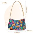 thumbnail image 3 of FORMRS Womens Shoulder Bag with Chain Strap Clutch Purse Cute Tote Handbag, Vibrant Art Leaves Pattern, 3 of 7