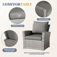 thumbnail image 5 of ELPOSUN 8 Piece Outdoor Sectional Conversation Sets , Wicker Patio Furniture Set，Gray PE Rattan Patio Sofa Set for Balcony, Porch, Backyard, Grey, 5 of 7