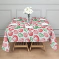 thumbnail image 3 of Red Strawberry Plants Fruit Green Leaf White Pattern Square Tablecloth,Waterproof Square Table Cover,Wipeable Spillproof Washable Table Cover for Home Kitchen Party Decor 52"x52"(132x132cm), 3 of 6
