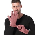 thumbnail image 1 of PMVFHDE Mens Gloves Solid Color Winter Thickened Knitted Outdoor Warm Screen Snowman Embroidered, 1 of 5