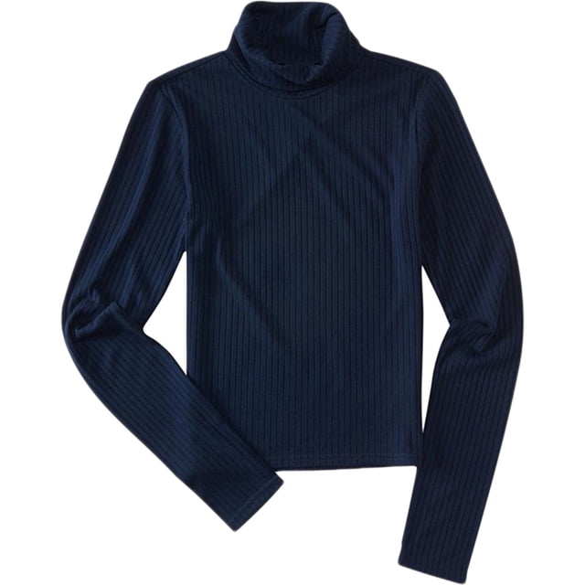 Aeropostale chandail-Over à Col Roulé Côtelé pour Femmes, Bleu, Juniors, Moyen