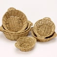 thumbnail image 3 of Straw Casserole Basket Hot Pad Bowl Holder Woven Tray Cushion Pot Mat Ceramic Placemat Travel, 3 of 6