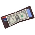 thumbnail image 4 of Moga Men's Genuine Leather Slim Money Clip Credit Card Holder Bifold Wallet With ID Window (Brown), 4 of 6