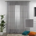 thumbnail image 2 of 3S Brother's Grey Linen Look Extra Long Set of 2 Panels Sheer Curtains Rod Pocket & Back Tab Home Décor Window Custom Made Drapes 10-30 Ft. Long -Made in Turkey Each Panel (52"W x 144"L), 2 of 6