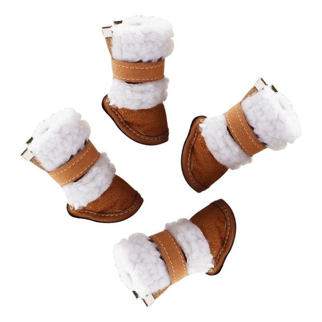 Methold Botas para mascotas Lluvia Nieve Zapatos para cachorros Calzado para mascotas antideslizante a prueba de frío Ropa para mascotas caqui cinco Methold PT000052-15