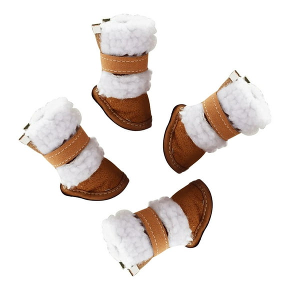 Greeniant Botas para mascotas Lluvia Nieve Zapatos para cachorros Calzado para mascotas antideslizante a prueba de frío Ropa para mascotas caqui cinco Greeniant PT000052-15
