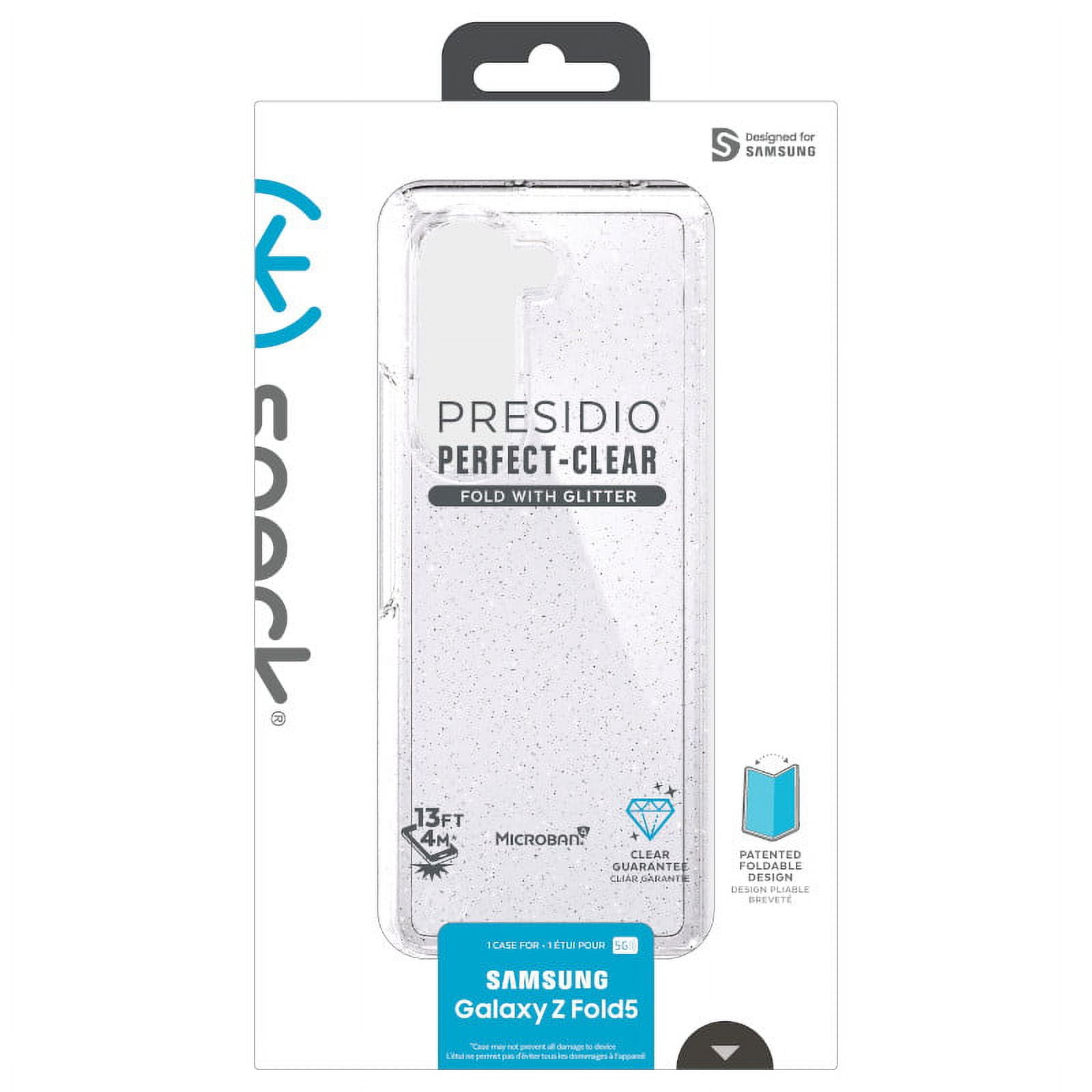 Speck Galaxy Fold 5 Presidio Perfect Clear Fold with Glitter Phone Case in Clear with Glitter