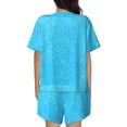 thumbnail image 3 of Lsque Sky Blue Glitter Women's Short-Sleeved Pajama Set - 2 Piece Soft and Lightweight Sleepwear Set-Medium, 3 of 9
