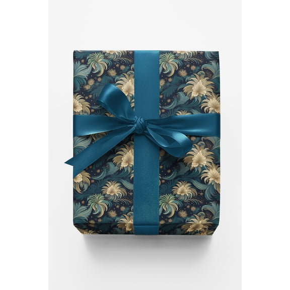 London Penny Premium Wrapping Paper - Midnight Botanica