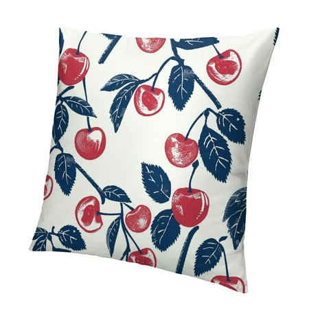 

QCPP Fruit Cartoon Floral Pattern Short Plush Pillowcase High-Quality for Home Furnishing - 1PC 22x22in