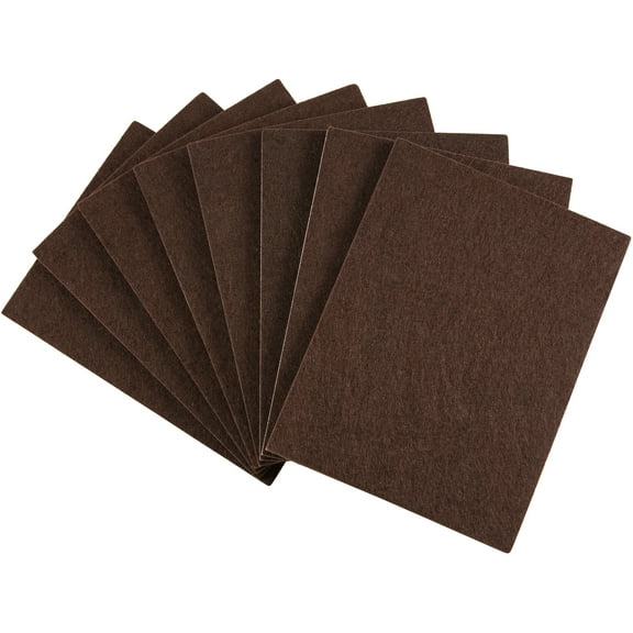 softtouch 4 1/2" x 6" Cut-to-Size Self-Stick Felt Furniture Pads, Brown (8 Pack)