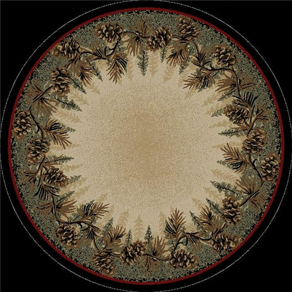 Mayberry Rug AD3823 5RD 5 ft. 3 in. x 5 ft. 3 in. Round American Destination Mount Le Conte Area Rug, Multi Color