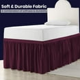 thumbnail image 3 of Dorm Bed Skirt Twin XL 54" Drop, College Dorm Room Bed Skirts Easy to Put On Twin XL Size Dust Ruffle Dorm Sized Bed Skirts, 600TC Egyptian Cotton Bed Skirt, (Wine, Twin-XL - 54" Drop), 3 of 6