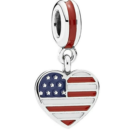 Pandora US Heart Flag Pendant Charm - 791548ENMX