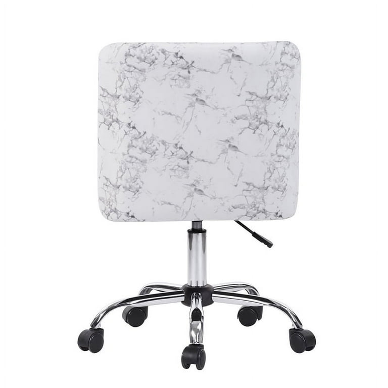 CRO Decor Office Chairs Fabric Rolling Home Desk Chair in White