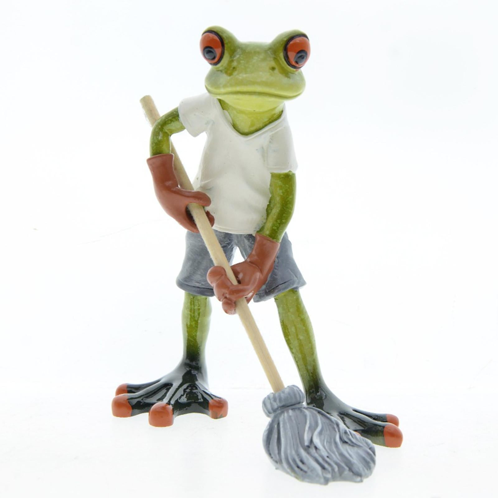 WLPZXP Frog Garden Statue Animal Figurine Figure Gift Green Funny Artwork Sculpture for