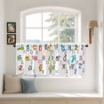 thumbnail image 3 of Colorful Alphabet Tier Curtains, Cartoon Animal Color Block Art Light Filtering Kitchen Curtains, 2Pcs Rod Pocket Half Window Treatments Panels for Sink Cafe Cabinet Camper 27.5x24 Inches, 3 of 9