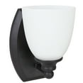 thumbnail image 3 of Aspen Creative 62210, One-Light Metal Bathroom Vanity Wall Light Fixture, 5-1/2" Wide, Transitional Design in Oil Rubbed Bronze, 3 of 6