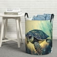 thumbnail image 6 of Sikiie Watercolor Turtle3 Print Round Dirty Clothes Basket, Waterproof Standing Foldable Storage Basket, for Laundry Room, Bedroom, Bathroom Storage-Small, 6 of 6