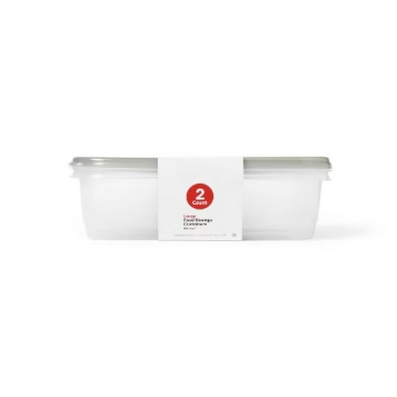 Stackable Large Food Containers for Storage - 128oz/2ct