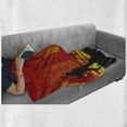 thumbnail image 6 of Teen Room Soft Flannel Fleece Throw Blanket, Men Playing Baseball in the Town City Park Tall Buildings Urban Scenery, Cozy Plush for Indoor and Outdoor Use, 50" x 60", Red Yellow Black, by Ambesonne, 6 of 6
