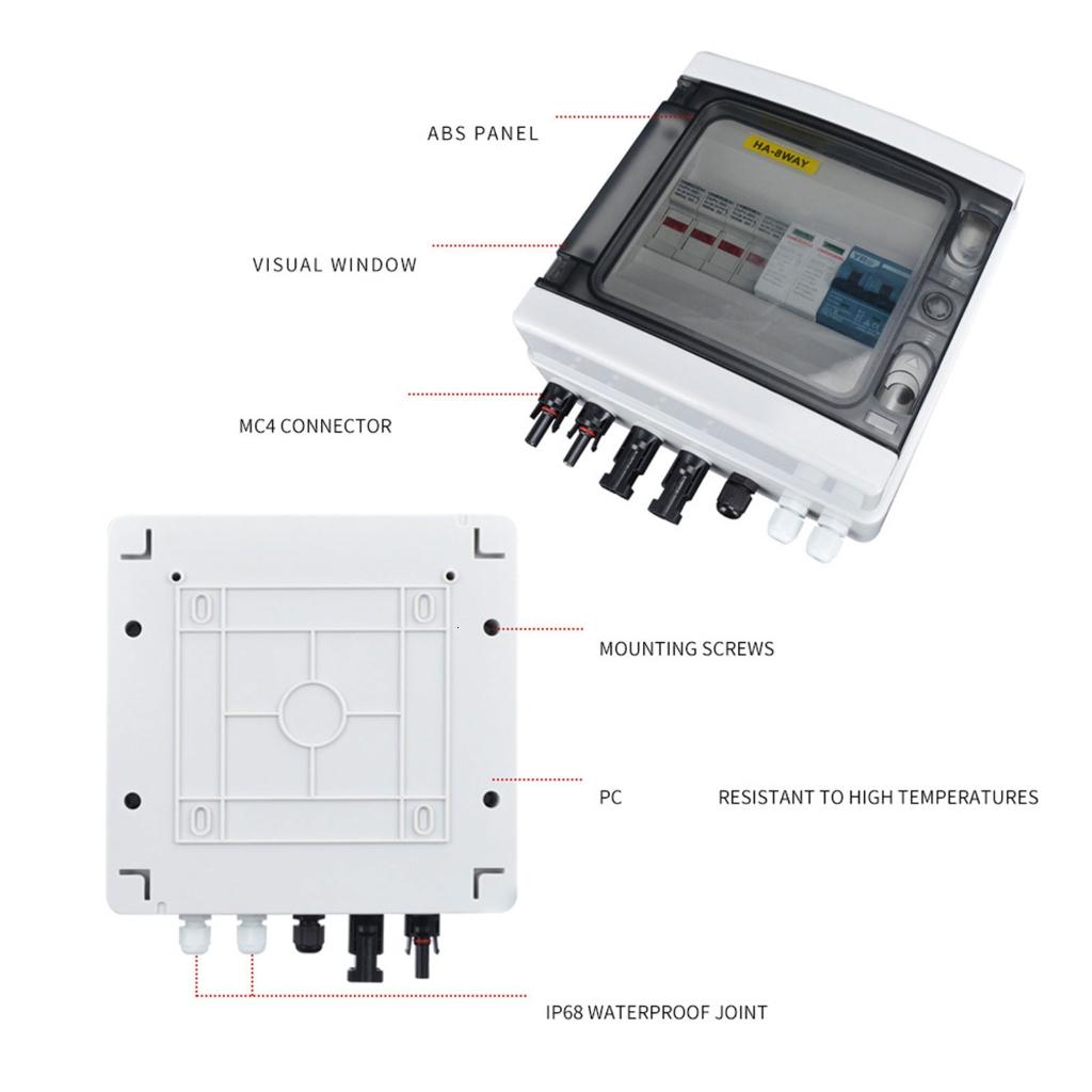 Giaone Power Plastic Junction Wire Box Solar photovoltaic Combiner Box Enduring