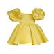 thumbnail image 1 of Vestido Para Niñas, Ropa Para Niñas Pequeñas, Color Sólido, Retro, Flores 3D, Manga Corta, Vestido De Fiesta De Cumpleaños, Vestidos Para Niños, Amarillo Odeerbi  LM103-8886, 1 of 4