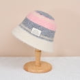 thumbnail image 4 of Caywon Women's Winter Thickened Solid Color Fisherman Hat Cold Proof Warm Bucket Hat Fleece Lined Cold Weather Accessory, 4 of 5