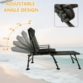 thumbnail image 4 of SDJPOI Outdoor Camping Lounge Chair with Detachable Footrest, Portable Folding Reclining Camping Chair with Adjustable backrest for Indoor and Outdoor Camping Beach Hiking Fishing （Green+black）, 4 of 9