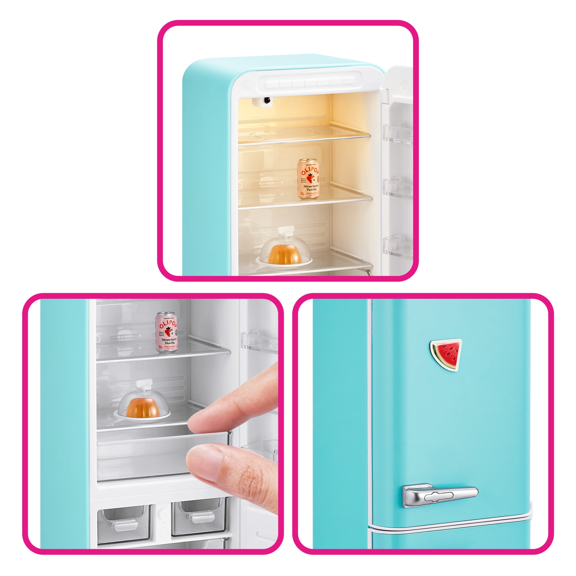 Mini Brands Fill The Fridge Playset w/UV Light by ZURU, Collectibles, DIY, Resin Play, Exclusive Recipe, NOT Edible, 8+
