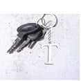 thumbnail image 3 of Keychain Initial Letter Key Chain Silver for Men Women Personalized Alphabet Monogram Keychain for Car Keys, V, 3 of 4