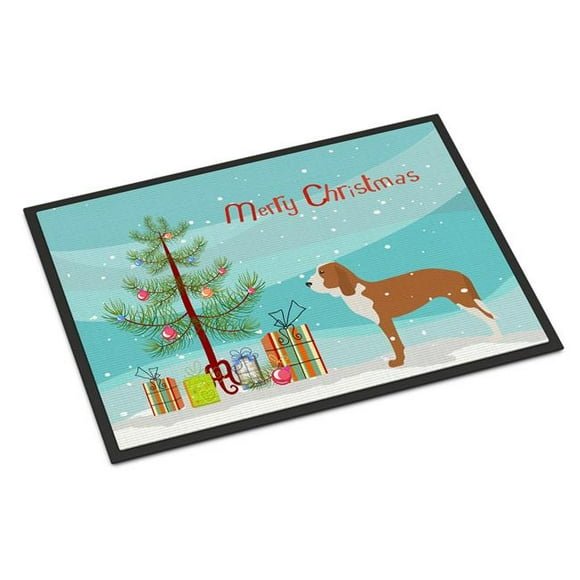 Carolines Treasures BB2909MAT Spanish Hound Merry Christmas Tree Indoor or Outdoor Mat 18x27
