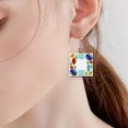 thumbnail image 4 of (RH216) 12 Pares Aretes Diamantes Punto Creativos Forma Irregular DIY Con Elementos Coloridos (diamante Punto Doble Cara), 4 of 8