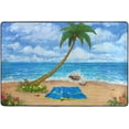thumbnail image 4 of Dreamtimes Summer Sandy Beach Area Rug, 36"x24" Tropical Palm Non-Slip Washable Indoor Door Mat, Absorbent Floor Mat for Bedroom Kitchen Entryway Bathroom, 4 of 7