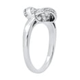 thumbnail image 3 of Dazzlingrock Collection Round White Diamond Love Knot Promise Ring for Women (0.25 ctw, Color I-J, Clarity I2-I3) in 925 Sterling Silver, Size 6, 3 of 5