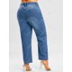 thumbnail image 4 of Tamaño extra grande de la tela escocesa de Patch Jeans gastados Rosegal Vaqueros de talla grande, 4 of 5