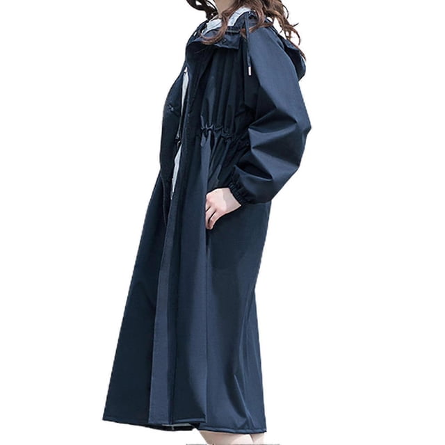 Imperméable Long pour Femme, Léger, Imperméable, Réutilisable, à Capuche, pour l'Extérieur