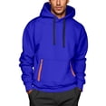 thumbnail image 2 of XIAOCHA Pocket Zipper Hoodie For Men Solid Long Sleeve Casual Hooded Sweatshirt, Blue, Sizes M, 2 of 4