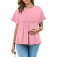thumbnail image 5 of Posijego Women's Maternity Shirts Short Sleeve Oversized T-Shirt Summer Casual Round Neck Lightweight Soft Tunic Tops, 5 of 8