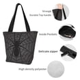 thumbnail image 4 of Fotbe Black Spider On Web 1 Bolsa de Playa con Estampado, Bolsa de Hombro, Bolsa de Mano Espaciosa, Bolsa de Viaje Ligera, Bolsa de Compras Versátil, 4 of 6