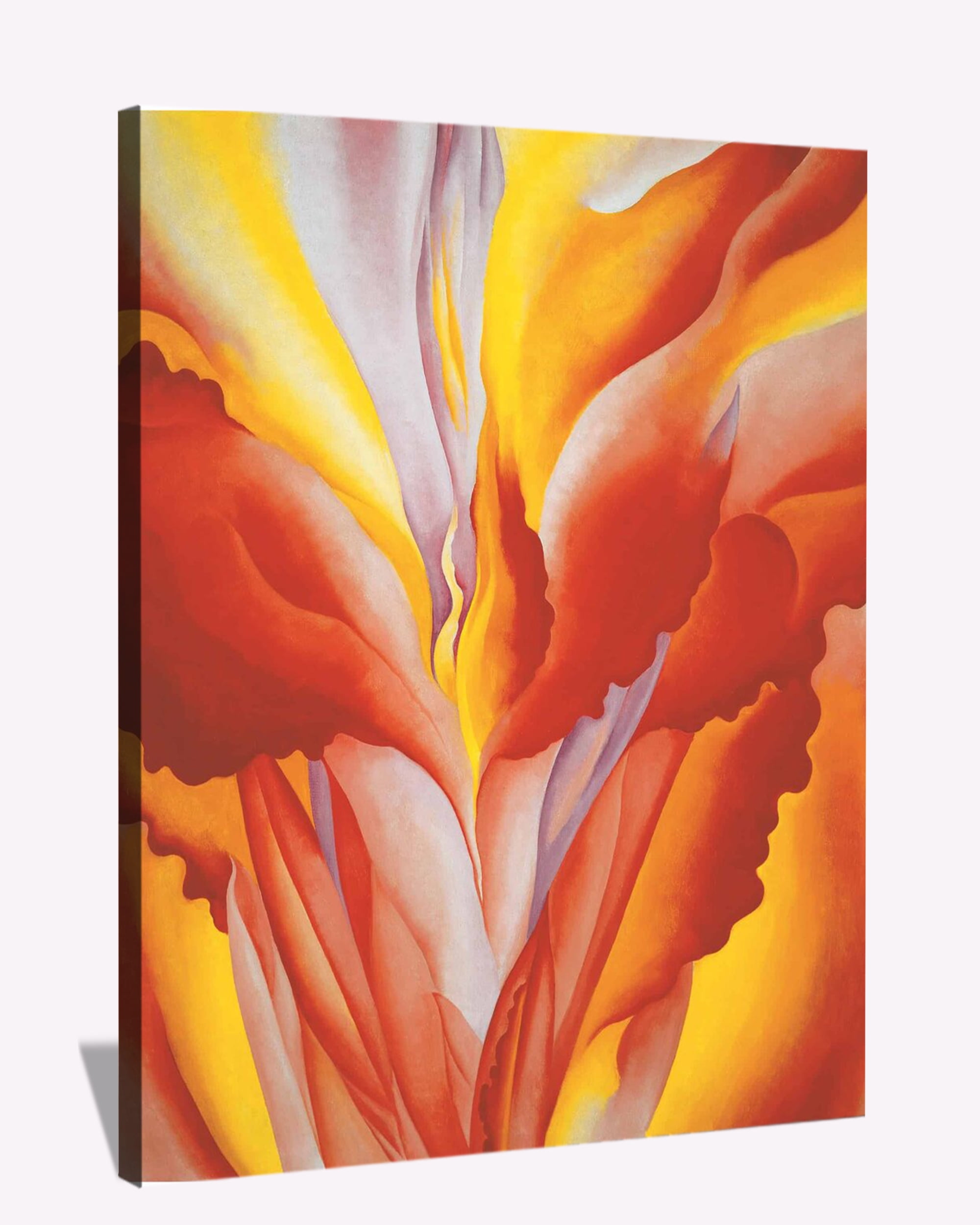 Keeffe Paintings Enlarged Flowers Wall Art Red Canna Framed