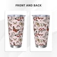 thumbnail image 3 of Fotbe Vintage flowers Pattern 20 oz Tumbler Stainless Steel Vacuum Insulated Coffee Ice Cup Double Wall Travel Flask Leak-proof Coffee Cup-Straw Three-piece Set, 3 of 8