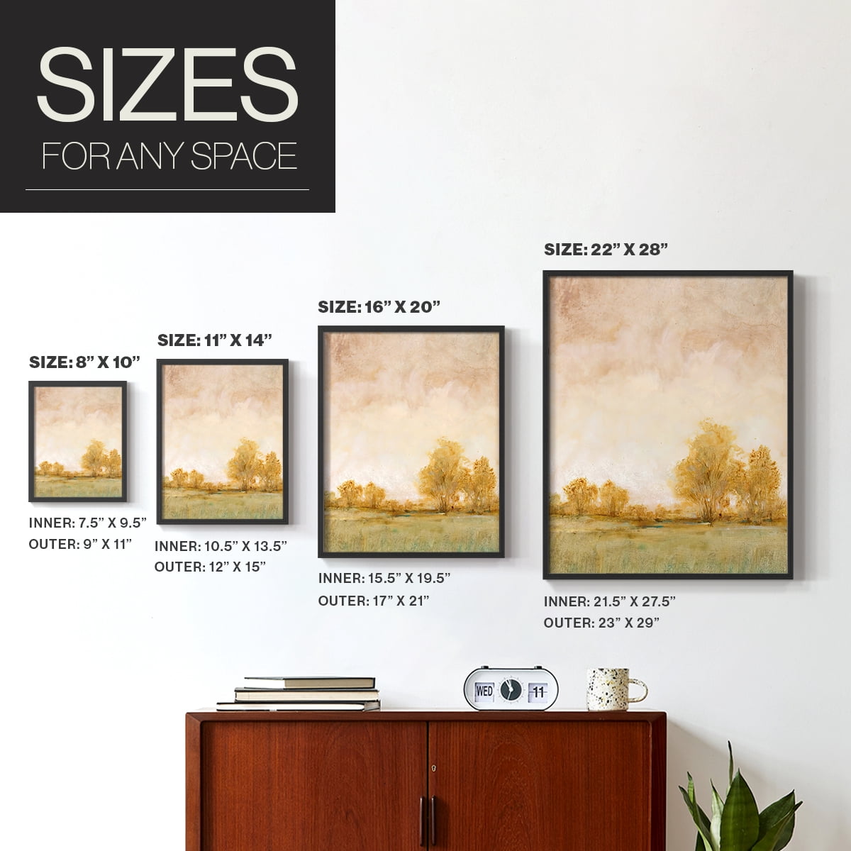 Carefree Day I Framed Print in Black Solid Wood Framed Print No Nail Hanging