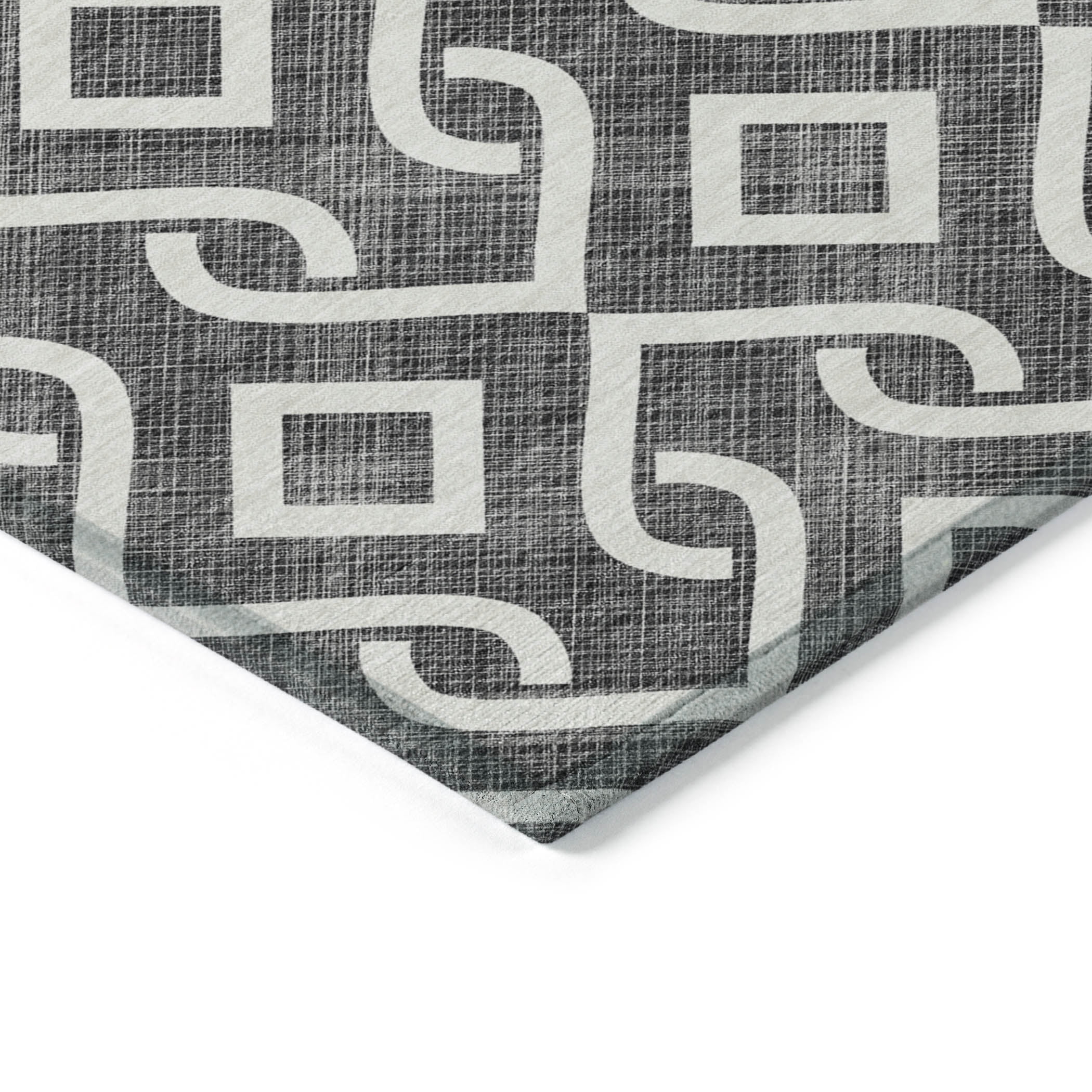 Addison Rugs Chantille Indoor/Outdoor Transitional Geometric Black Washable Rectangle Rug, 1'8" x 2'6"